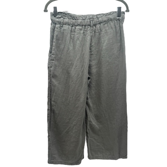 Cloth & Stone Slate Green 100% Linen Crop Drawstring Summer Pants Size XS - Picture 5 of 11